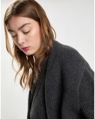 Cardigan 100% Laine Layered gris foncé
