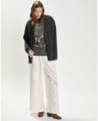 Cardigan 100% Laine Layered gris foncé