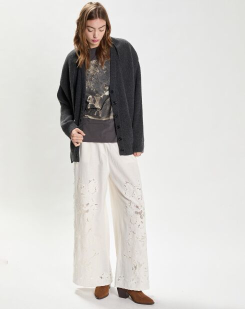 Cardigan 100% Laine Layered gris foncé