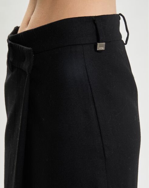 Jupe en Laine mélangée Wrap noire