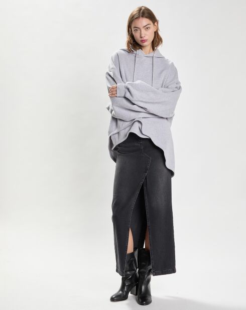 Jupe longue Denim gris foncé