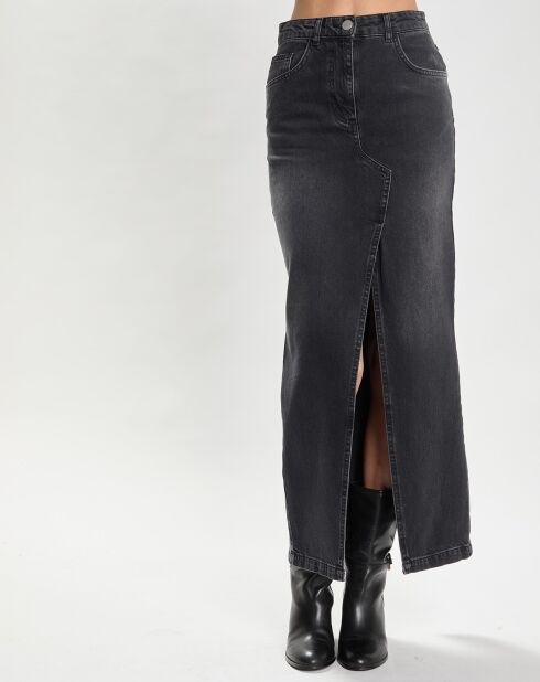 Jupe longue Denim gris foncé