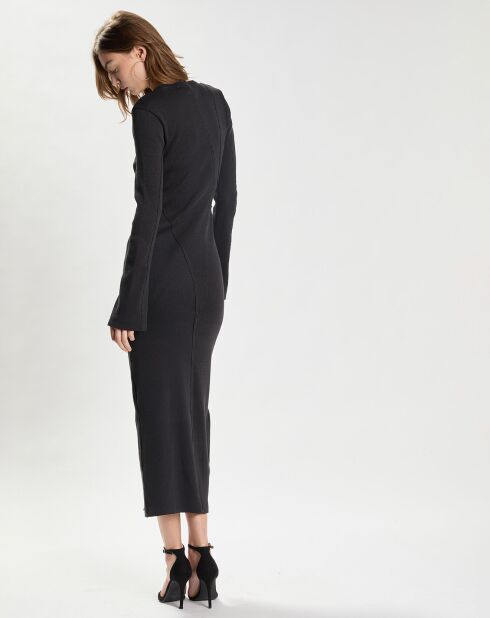 Robe Rib Patchwork noire