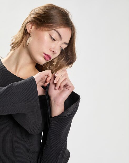 Robe Rib Patchwork noire