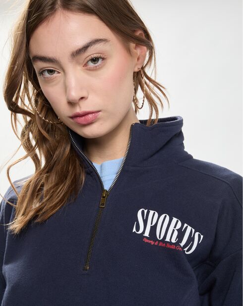Sweat Sports Quarter Zip bleu marine