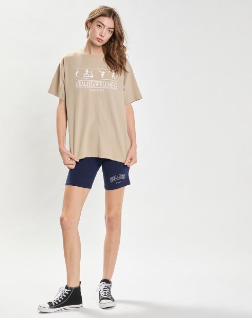Short Wellness Biker bleu/blanc