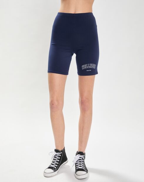 Short Wellness Biker bleu/blanc