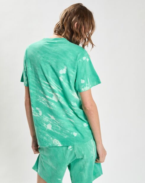 T-Shirt Wellness Studio Tie Dye vert/blanc