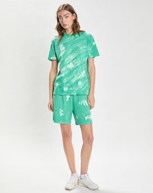 T-Shirt Wellness Studio Tie Dye vert/blanc