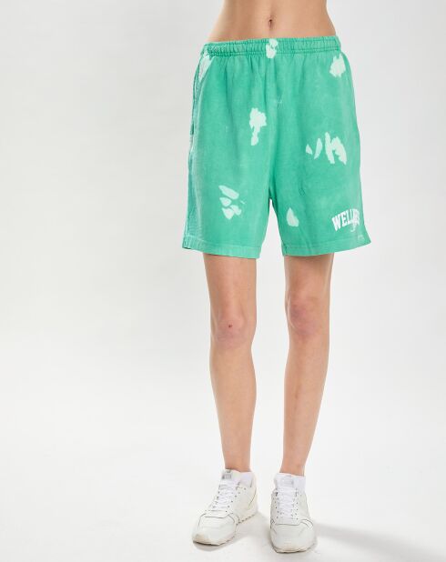 Short Wellness Ivy Gym Tie Dye vert/blanc