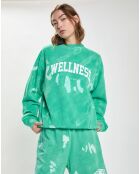Sweat Wellness Ivy Tie Dye Crewneck vert/blanc