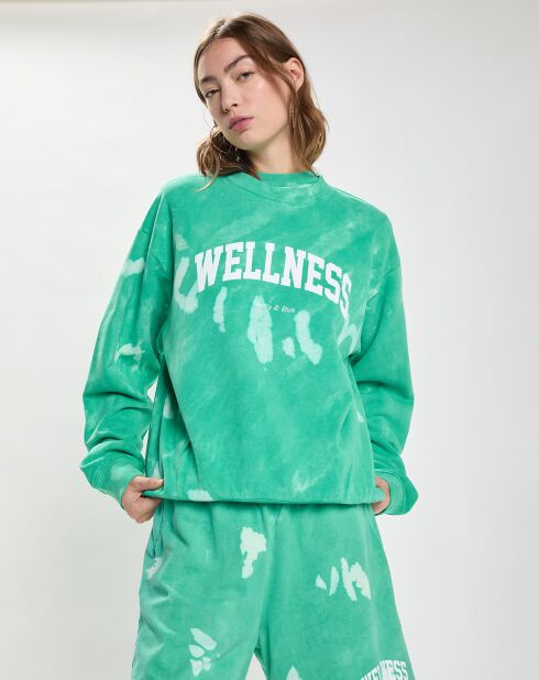 Sweat Wellness Ivy Tie Dye Crewneck vert/blanc