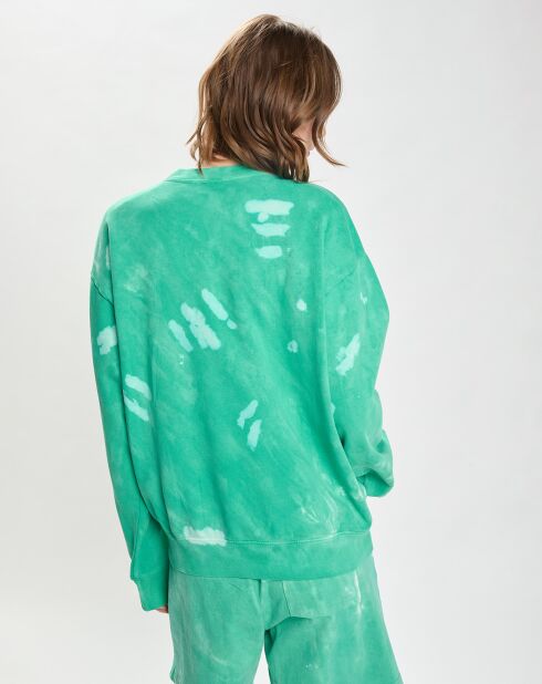 Sweat Wellness Ivy Tie Dye Crewneck vert/blanc