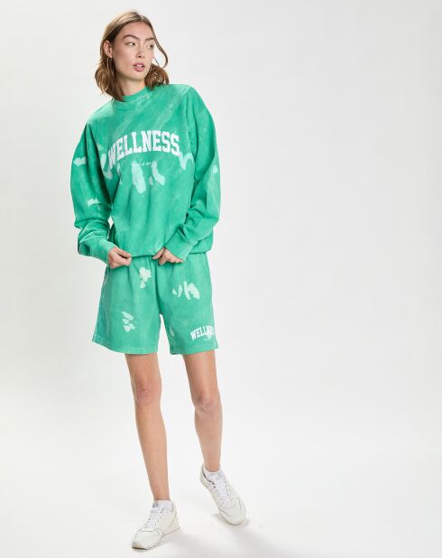 Sweat Wellness Ivy Tie Dye Crewneck vert/blanc