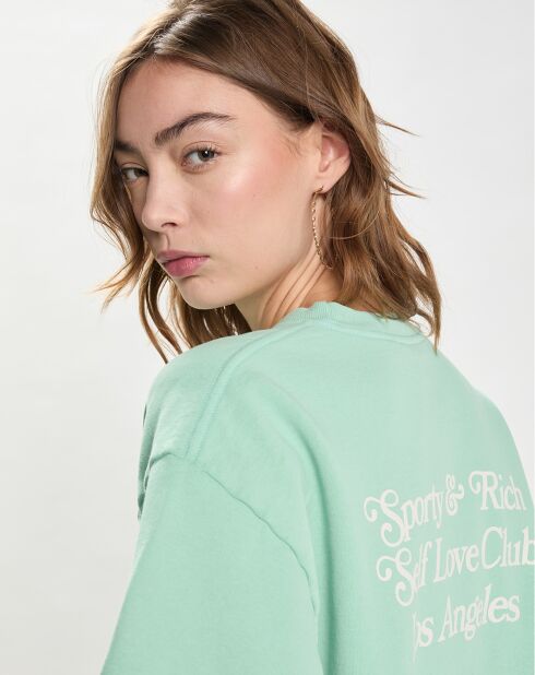 Sweat Self Love Club Crewneck vert/écru