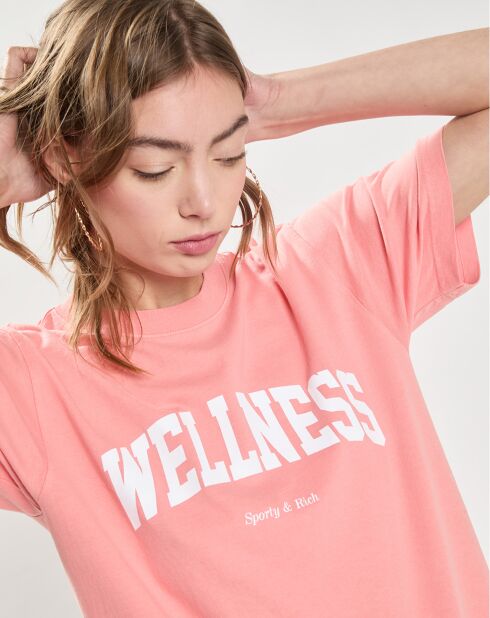 T-Shirt Wellness Ivy rose/blanc