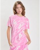 T-Shirt Wellness Studio Tie Dye rose/blanc
