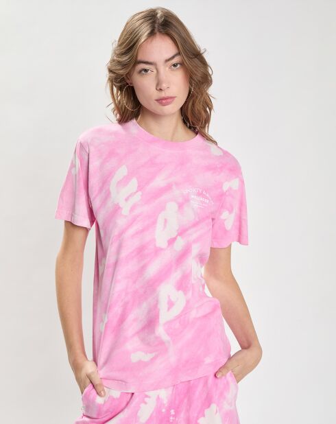 T-Shirt Wellness Studio Tie Dye rose/blanc