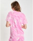 T-Shirt Wellness Studio Tie Dye rose/blanc