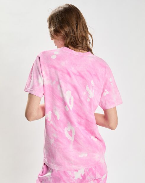 T-Shirt Wellness Studio Tie Dye rose/blanc