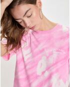 T-Shirt Wellness Studio Tie Dye rose/blanc