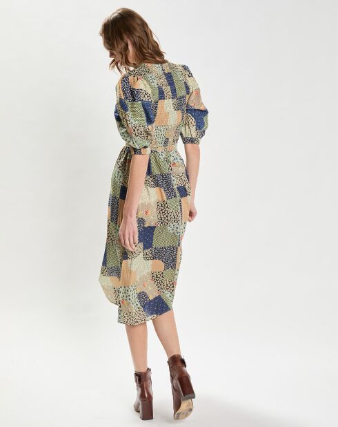 Robe Louie Patchwork Smocked multicolore