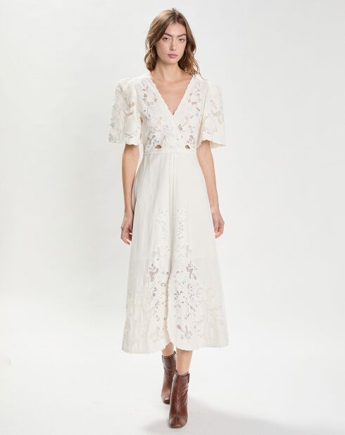 Robe Baylin Lace Puff Slv écrue