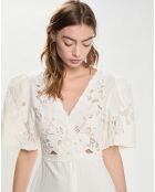 Robe Baylin Lace Puff Slv écrue