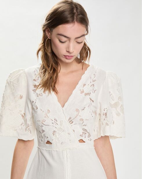 Robe Baylin Lace Puff Slv écrue
