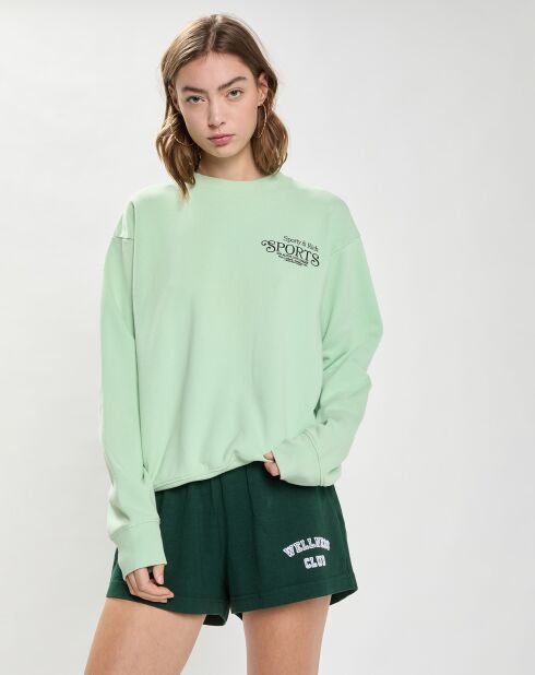 Sweat Bardot Sports Crewneck vert