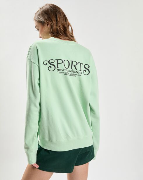 Sweat Bardot Sports Crewneck vert