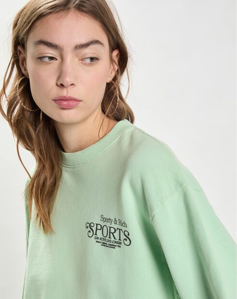 Sweat Bardot Sports Crewneck vert