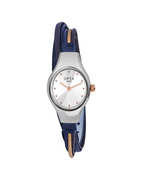 Montre Femme Filante bleu/marron/doré