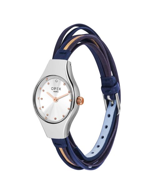 Montre Femme Filante bleu/marron/doré
