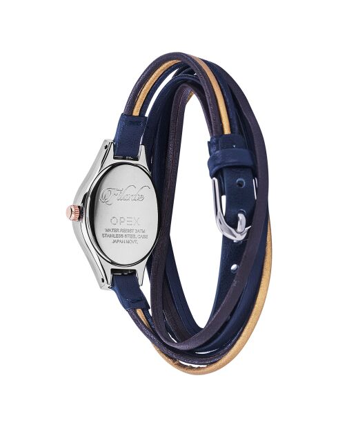 Montre Femme Filante bleu/marron/doré