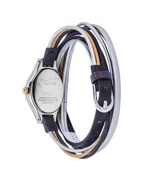 Montre Femme Filante marron/doré/argenté