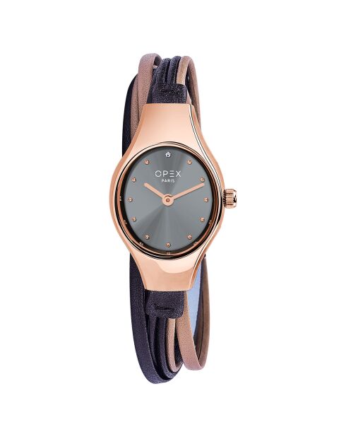 Montre Femme Filante marron/doré