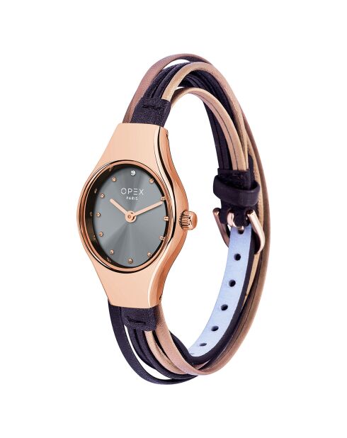 Montre Femme Filante marron/doré