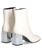 Bottines en Cuir Sara blanches - Talon 7 cm
