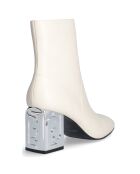 Bottines en Cuir Sara blanches - Talon 7 cm