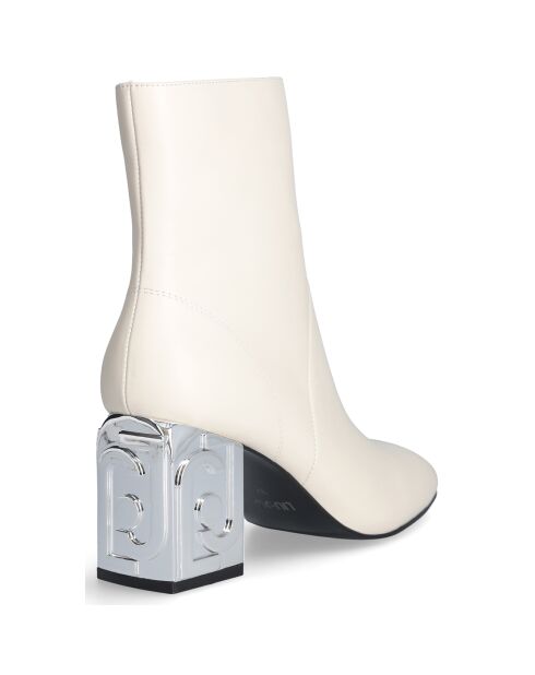 Bottines en Cuir Sara blanches - Talon 7 cm