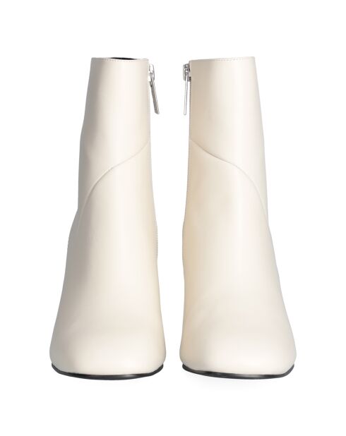 Bottines en Cuir Sara blanches - Talon 7 cm