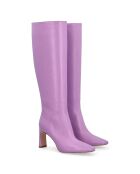 Bottes en Cuir Nancy violettes - Talon 10 cm