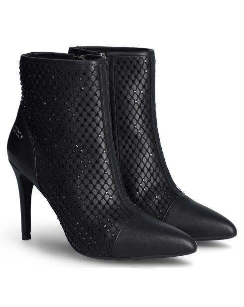Bottines Violette  noires - Talon 9 cm