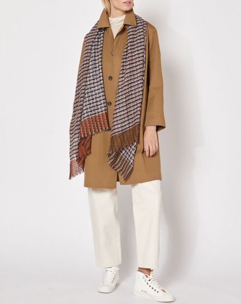 Foulard 100% Laine Aventure gris - 70x190 cm