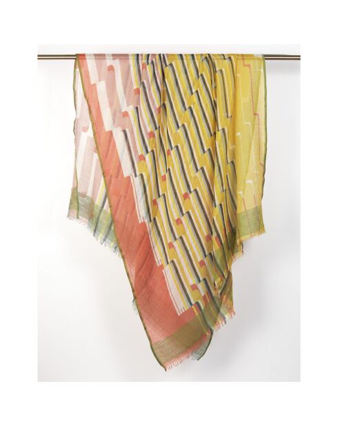 Foulard 100% Laine Céleste multicolore - 100x190 cm