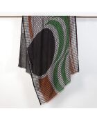 Schal aus 100% Wolle, schwarzes Dekor, 85 x 190 cm