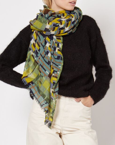 Foulard 100% Laine Octave gris - 100x190 cm
