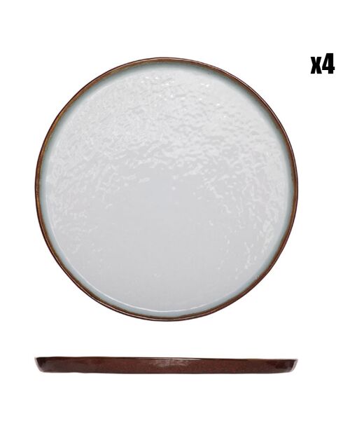 4 Plateaus assiette plate gris - D.27.5 cm