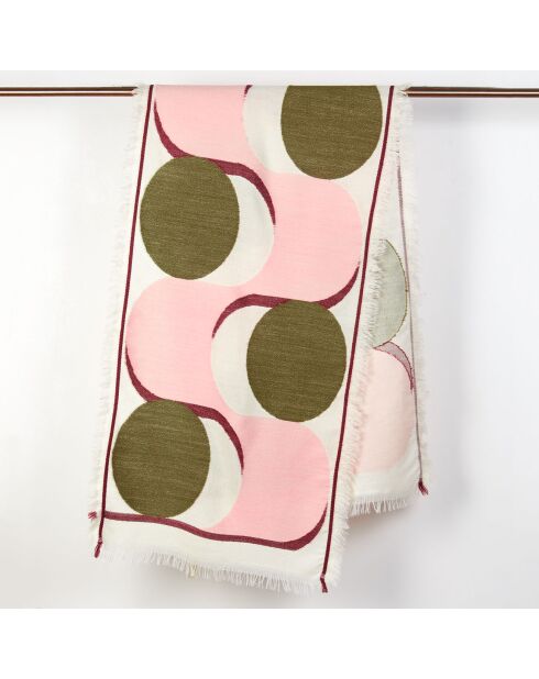 Foulard 100% Laine Nymphe rose - 60x190 cm